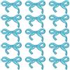 QUARKZMAN 15pz Fiocco Patch Termoadesivi Carino Fiocco Patch Ricamati Applicazione Patch per Riparazione Abbigliamento Borsa Cappello Decorazione, Azzurro Chiaro, 3x2 Pollici