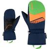 Ziener LAVIVO-Z - Muffolo da sci per bambini, impermeabile, antivento, verde navy, verde palla, 7
