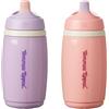 Tommee Tippee Borraccia Termica con Beccuccio Flessibile, 266 ml, Borraccia Anti-goccia per Bambini dai 12 Mesi, con Strato Isolante per Mantenere Fresche le Bevande, Rosa e Viola, confezione da 2
