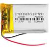 Liter energy battery Batteria 702030 LiPo 3.7V 500mAh 1.85Wh 1S 5C Liter Energy Battery per l'elettronica Ricaricabile Telefono Portatile Smartwatch Orologio GPS - Non adatto per Radiocomando 32x20x7mm (500mAh|702030)