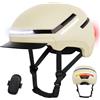 Shinmax Casco Bici Uomo e Donna con LED Indicatori di Direzione, USB Ricaricabile, Visiera Rimovibile, Casco Bicicletta per Ciclismo Urbano, Trekking, Commuting e Monopattino Elettrico