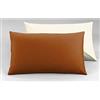 Novilunio 2 Federe Cuscino Letto in Cotone 50x80cm, chiusura a sacchetto, Set 2 Federe 100% Cotone Bi-Color - Beige/Terracotta
