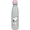 Undercover - Snoopy - Borraccia isotermica in acciaio inox a doppia parete - Antigoccia - per ragazze - 500 ml - Ideale per il viaggio, grigio