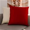 PETTI Artigiani Italiani - Coppia di Federe Cuscino 50x50 cm in Microfibra, Cuscini Arredo Camera da Letto, Divano, Set 2 Fodere Copricuscino, Federa Double Face Panna e Bordeaux