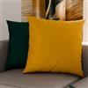 PETTI Artigiani Italiani - Coppia di Federe Cuscino 50x50 cm in Microfibra, Cuscini Arredo Camera da Letto, Divano, Set 2 Fodere Copricuscino, Federa Double Face Verde Smeraldo Giallo Ocra