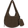 GASSDA Puffer Tote Bag per le donne grande trapuntato Puffy leggero Carryall Crossbody Tote Bag per le donne, Rosso scuro