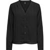 ONLY Onlnova Life Elite L/S Malou Top Solid Camicia da Donna, Nero, M