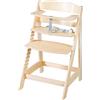 roba Seggiolone Evolutivo Sit Up Flex 2 in 1, Altezza Regolabile, dai 6 Mesi fino ai 70 kg, con Poggiapiedi, Robusto ed Ergonomico, Legno Naturale