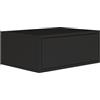 Selsey Comodino Sospeso Framme 50 cm Schwarz Elegante e Minimalista per Camera da Letto Cassetto Spazioso Push to Open Design Unico con Venature - Pannello Laminato 16mm