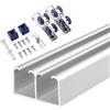 Blazea Binario per Porta Scorrevole Guida in Alluminio per Ante Doppie, Kit Ferramenta per Binario Bypass per Mobile, Set di Binari per Ante Scorrevoli con Montaggio Superiore(Silver,120cm(47.2in))