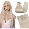 Ugeat - Extension a clip, 55 cm, con clip per capelli biondi bianchi, estensioni per capelli a clip #60 A, 120 grammi
