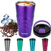 Disoza 500 ml Viola Tazza Termica Caffe Tazza da Viaggio Caffè Piccolo Bicchiere da Viaggio Tazza Caffe Bicchiere Portatile Caffe Tazza Termica da Viaggio Bicchiere Termico con Cannuccia