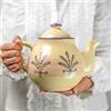 City to Cottage® Teiera Grande con Coperchio e Manico da 1,7l|4-6 Tazze di tè o tisana | Realizzata e Dipinta a Mano in Ceramica | Fantasia Lavanda Viola e Crema