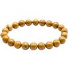 VLNET ® | bracciale elastico con pietra naturale legno fossile da 6 mm o da 8 mm | pietra di radicamento, che promuove stabilità, calma e pazienza | tg unica misura regolabile (6 MM)