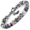 10:10 Bracciale con pietre naturali diaspro da 6 mm, beads in acciaio inox, bracciale molto resistente prodotto in Italia…