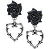 Alchemy Gothic Wounded Love Ear Studs Set Orecchini Nero/Argento