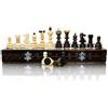 Master of Chess Scacchiera in Legno "PEARL XL" 42 cm - Fatto a Mano Scacchiera Portatile - Grandi Set di Scacchi Pieghevoli per Bambini e Adulti