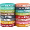 QINGYIWL 24/40/50/60 Pezzi Braccialetti Motivazionali, Braccialetti con Frasi Motivazionale Silicone Bracciale Compleanno Regalo per Fine Festa Compleanno Amicizia Natale
