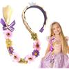 NUOGUAYI Fascia intrecciata Rapunzel, Principessa Parrucca per Bambina, Trecce Capelli Estensioni, Parrucca Intreccia, Fascia Principessa Rapunzel Trecce, per Carnevale Haloween Festa Cosplay (A)