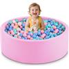 Aunekiv Piscina per palline per bambini, rotonda in morbida schiuma per bambini, per interni ed esterni, piccola piscina per bambini, 90 x 30 cm, palline non incluse, rosa