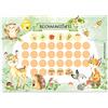 Papierdrachen Set di tavole ricompense per bambini come blocco a strappo, 10 fogli, idea motivante come aiuto all'educazione, con fantastici adesivi, motivo animali della foresta 1