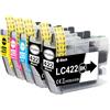 Veson 5 cartucce LC422 LC422XL Value Pack compatibili con Brother LC422 LC422XL LC-422XL LC-422XLVAL per Brother MFC-J5345DW MFC-J5740DW MFC-J6940DW MFC-J6540DW (2 nero, 1 ciano, 1 giallo, 1 magenta)