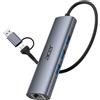 acer Adattatore USB C a Ethernet, hub USB C con 3 porte USB-A 3.0 e porte LAN RJ45 1 Gbps, dissipatore di calore in alluminio, adattatore da USB a rete per laptop, MacBook Pro, iPad, XPS e altro