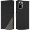 SONWO Cover per Redmi Note 10 4G / Redmi Note 10s, Flip Caso in PU Pelle Case Cover Custodia con Slot per Schede e Supporto Stand per Redmi Note 10 4G / Redmi Note 10s, Nero