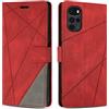 SONWO Cover per Moto G22 Custodia, Flip Caso in PU Pelle Case Cover Premium Portafoglio Custodia per Moto G22, Slot per Schede, Supporto Stand, Rosso