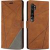 SONWO Custodia per Xiaomi Mi Note 10 Pro/Xiaomi Mi Note 10, protezione custodia in pelle PU portafoglio Libro per Xiaomi Mi Note 10 Pro/Xiaomi Mi Note 10, funzione di supporto, marrone