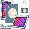 RUNNLY Custodia per iPad Mini 6° generazione 2021 con portapenne, resistente agli urti, robusta custodia per iPad 8,3 pollici, con supporto girevole e cinturino da polso, blu navy