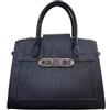 Gaëlle Borsa a Mano Elegante in Pelle Sintetica, Nera con Logo Metallico, Design Strutturato