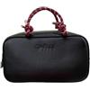 Gaëlle PARIS Borsa a mano in Pelle Nera con Manico in Corda Bordeaux