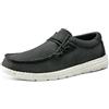 Bruno Marc Breeze, Mocassini elasticizzati da uomo, casual, leggeri, comodi, da barca, Nero/Bianco, 7.5