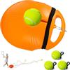 Funmo Tennis Trainer Set Base Palline Tennis Allenatore Tennis Rimbalzo Strumento Allenamento Autoaddestramento Set Tennis con 2 palline rimbalzo per Principianti, Bambini e Adulti Allenamento (Arancione B)