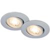 BRILONER - Set di 2 faretti LED da incasso 230V piatti, orientabili, luce bianca calda, faretto led, dimensione foro 68mm, 8x3,2 cm, cromo opaco