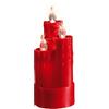 Hellum LED candela di cera combinata, Ø 8cm x 20cm di altezza, candele LED rosse con fiamma tremolante, candele con batterie (2xAA non incluse), decorazione luminosa natalizia, cera vera 571943