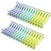Cozary 60 Pezzi Mollette per Bucato con Gancio, Plastica Clothes Pegs Stabile con Fori Rotondi, Multicolore Molletta Antisegno per Biancheria Intima Pantaloni T Shirts Calze Giocattoli di Peluche