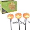 Idena 30548 - Zucca luminosa da giardino a LED, 5 luci a bastoncino con punte a terra, lunghezza totale circa 4,5 m, alimentata a batteria, decorazione per esterni in autunno e ad Halloween