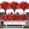 Satefello 20 fiori artificiali da esterno resistenti ai raggi UV, imitazione plastica, arbusti vegetali per interni ed esterni, giardino, portico, fioriera, decorazione da giardino (rosso)