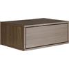 Selsey Comodino Sospeso Framme 50 cm Wisconsin-Walnuss Elegante e Minimalista per Camera da Letto Cassetto Spazioso Push to Open Design Unico con Venature -annello Laminato 16mm