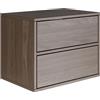 Selsey Comodino Sospeso Camera da Letto Framme 50 cm Finitura Noce Wisconsin 2 Cassetti Spaziosi Push to Open Senza Maniglie Design Minimalista Pannello Laminato 16mm