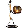 Shurzzesj Portacandele africano | Portacandele per | Portacandele decorativo in metallo africano in stile africano astratto ragazza arte votiva candelabro, portacandele decorativo statuetta