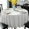 CIEEIN CIEHT Tovaglia rotonda impermeabile e antivegetativa Tovaglia in PU Resistente all'usura e facile da pulire Bianco C 180 cm di diametro