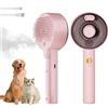 YEAHGO Spazzola a vapore 4 in 1 per cani e gatti - Autopulente con serbatoio d'acqua - Toelettatura e massaggio per animali domestici（Rosa）