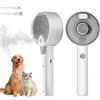 YEAHGO Spazzola a vapore 4 in 1 per cani e gatti - Autopulente con serbatoio d'acqua - Toelettatura e massaggio per animali domestici（Grigio）