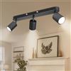 Ketom GU10 Faretti da Soffitto Orientabili Nero, Plafoniera con 3 Faretti, Lampada da Soffitto Faretti con 3 Luci, Moderno Lampadario Faretti per Cucina, Soggiorno, Lampadina Non Inclusa