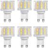 WULUN Lampadina Ulun G9 LED, lampadina a risparmio energetico 5W, 52 lampadine SMD 2835 LED, equivalente a lampadine alogene 50W, bianco caldo 3000K, 500 lumen, AC 220-240V, non dimmerabile, 6 set