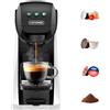 CAPXSNOB Warriors1 Macchina da Caffè a Capsule 4-in-1 per Nespresso OL, Dolce Gusto, Lavazza A Modo Mio e Polvere di Caffè, 20 bars, 0,8 L, Calore e Quantità Regolabili, Compatta Espressore per Casa e Ufficio