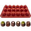 duoyif Stampo Per Cannelé 18 Cavità 32x35 Mm Teglia Per Muffin Cannelé, Stampo Per Cupcake, Mini Stampo Per Pane In Silicone, Stampo Cannelé Per Cupcakes Muffin Pane Torte Cioccolato (Marrone, H32mm)